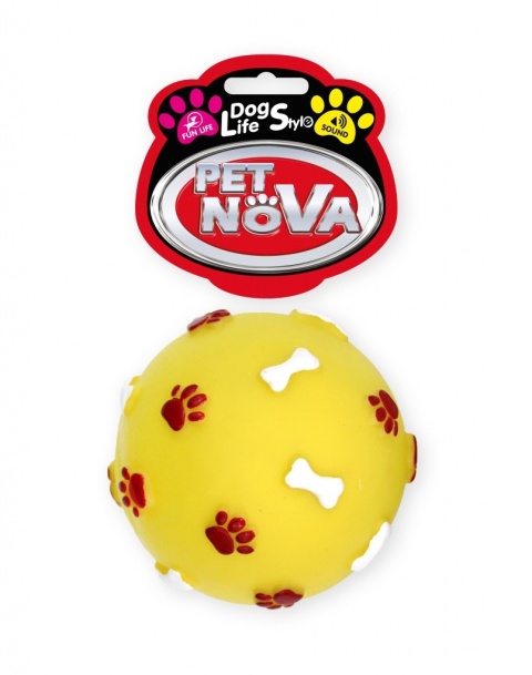 PetNova DOG LIFE STYLE Piłka ze wzorem łapek 7,5cm