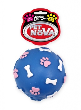 PetNova DOG LIFE STYLE Piłka ze wzorem łapek 9cm