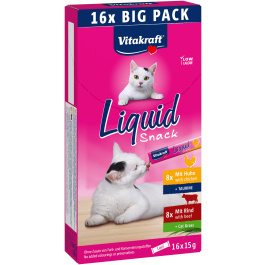 Vitakraft Liquid Snack dla kota z kurczakiem i wołowiną 16x15g