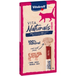 Vitakraft Vita Naturals Liquid dla kota z wołowiną 5x15g